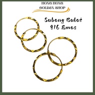 916 Gold Hoop Earrings/916 Emas Subang Bukat Bajet/Anting-Anting Bulat/Ready Stock