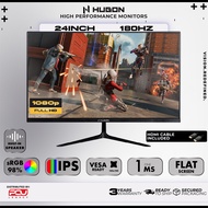 HUGON FLAT 24" 180Hz WHITE/BLACK FHD HIGH PERFOMANCE GAMING MONITOR