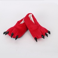 [Ready Stock] Autumn Winter Cartoon Animal One-Piece Pajamas Flannel Paw Shoes Warm Cotton Shoes Mut