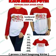 KAOS MERAH PUTIH  LENGAN PANJANG/KAOS ANAK /KAOS KOMBINASI MERAH PUTIH