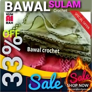 Tudung BAWAL sulam 100% COTTON  premium  sulam crochet BD45" [ HUMAIRAH PREMIUM ]