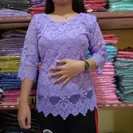 SHOOPI ATASAN BLUS BROKAT WANITA/BLUSS SEMI PRANCIS KEKINIAN CANTIK TERBARU TANGAN LURUS