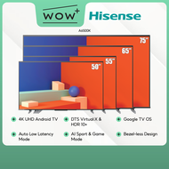 Hisense A6500K Series 4K UHD Smart TV - 50"-75", Featuring Dolby Atmos &amp; HDR 10+ TV OS Bezel-less Design