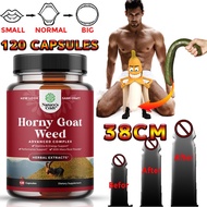 Horny Goat Weed for Male Enhancement - Men's Extra Strength Horny Goat Weed 1590mg Complex Saw Palmetto L Arginine Ginseng &amp; Tongkat Ali Extract Men's Testosterone Supplement