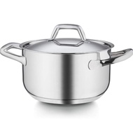 Barazoni 20 cm Chef Line Casserole Pan with Lid 20cm Double Handles Stainless Italy Italian Pan