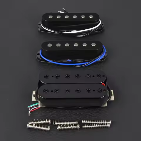 FLEOR 3pcs Alnico 5 Electric Guitar Pickup Single Coil & Humbucker Pickup 4 Wires for HSS SSH ST Gui