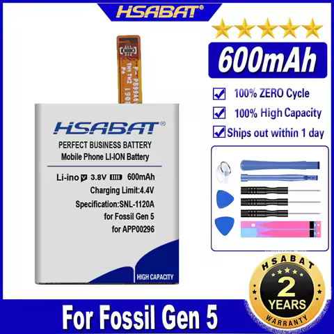 HSABAT APP00296 600mAh Battery for Apack Fossil Gen 5 /Fossil Julianna HR FTW6035