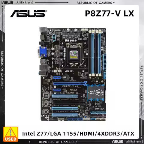 ASUS P8Z77-V LX DDR3 Intel Z77 Motherboard LGA 1155 Socket for Core 2nd 3rd Gen Processors i5 2500 i