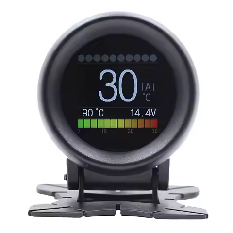 New A205 Car HUD Head Up Display OBD Vehicle Speed Turbine Water Temperature Gauge HD Digital Speedo