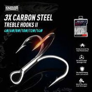 KINGDOM 3X Carbon Steel Strong Treble Hooks Fishing Tackle Hook High Strength Accessories Saltwater 