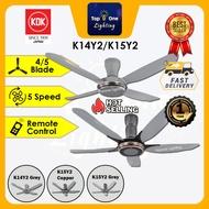 KDK K14Y2 / KDK K15Y2 56'' / 60" Inch V-TOUCH SERIES 5 Speed AC MOTOR With REMOTE CONTROL CEILING FAN /KIPAS SILING 家用风扇