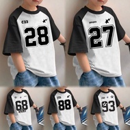 KATUN Oversized Jersey Number T-Shirt for Boys Ages 3-14 Years, 24s Combed Cotton Baju Budak Lelaki 