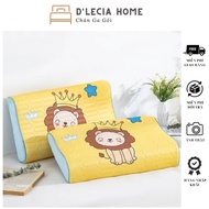 Non latex pillow for baby - Cartoon pattern, with convenient zipper size 25x45cm, latex material to help breathable, smooth