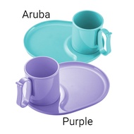 Tupperware Tea 4 Two in Set (1 plate + 1 mug) Tupperware dessert cup and dessert plate Mugs Glass Pi