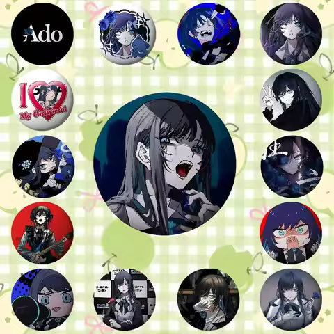 Singer Ado Badges Tinplate Soft Button Pin Brooch Metal Badge Custom Jewelry Accessories Hat Bag Lap