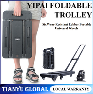 【SG READY STOCK】YIPAI Foldable trolley Universal wheel Platform car The six round Portable 200kg (black)