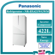 Panasonic 2-door Bottom Freezer Refrigerator 422L NR-BX421WGWM (White)/ Peti Sejuk