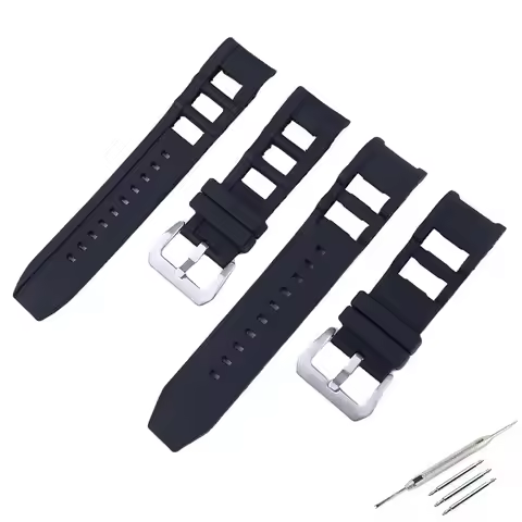 Rubber Watch strap accessories compatible for INVICTA 26mm black silicone Men outdoor sports waterpr