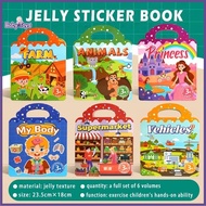 Reusable 3D Jelly Sticker Book Set Early Learning for Kids 3-6 Years