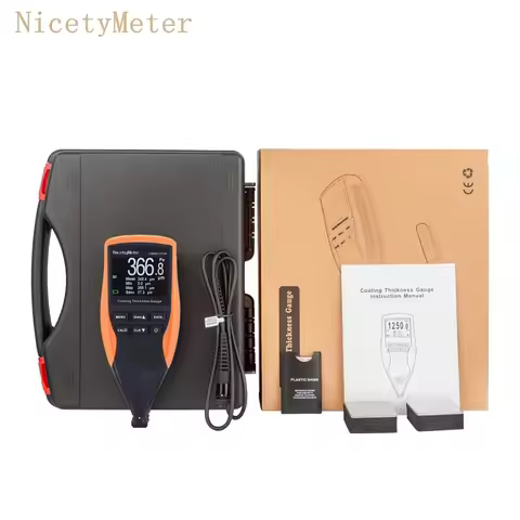 NicetyMeter Fe/NFe Digital Coating Thickness Gauge TFT LCD Car Painting Film Meter 0-1250um Separate