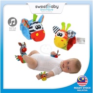SWEETBABY Mainan Bayi Bunyi Lelaki Perempuan Baby Rattle Toys Hand Wrist Rattle & Foot Finder 2 3 4 