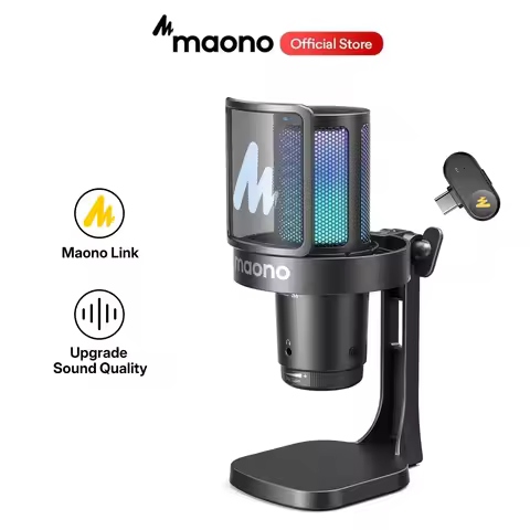 MAONO DGM20W USB Gaming Microphone USB Gamer Microphone-Noise Reduction RGB Lighting for PC Gaming L