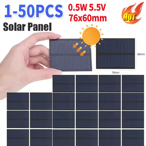 0.5W 5.5V DIY Battery Charger Kit Mini Small Solar Panel Module Kit Solar Battery Charger PET Lamina
