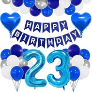Dark Blue Balloons 23th Birthday Decoration Set,Balloons Birthday Decoration 23 Years Child,Blue Hap