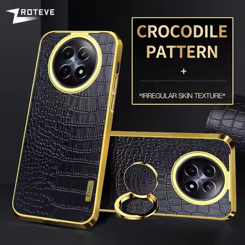 For Realme12 Pro+ Zroteve Plating Silicone Crocodile Leather Cover On OPPO Realme 12 13 14 Realme13 