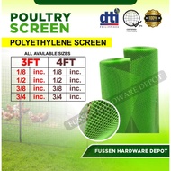 30M Green Plastic Screen Mesh for Chicken Coops and Enclosures 3ft 4ft