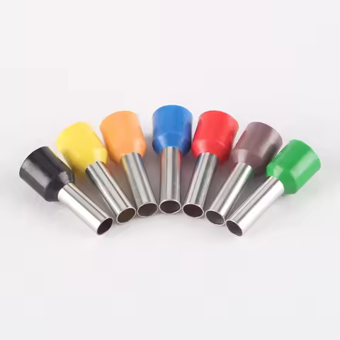 100PCS Electrical Cable Connectors Wire Terminal Ferrules Cord End Insulated Crimp Terminal Block E0