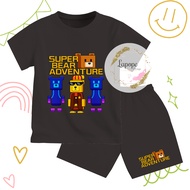 Latest Trending Super Bear Adventure Cartoon Print Boys and Girls Outfits Kids Outfit Kids Girl Set 