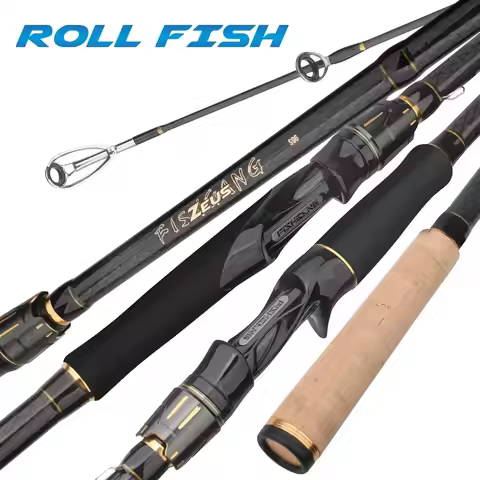 ROLLFISH Shore Jigging Fishing Rod Long Distance Throwing Shot Rod Cross Carbon Surf Casting Spinnin
