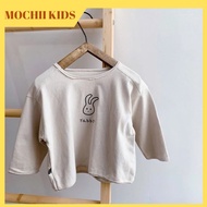 MOCHII baby long-sleeved t-shirt with rabbit print, cute basic cotton shirt for children 1–5 years o
