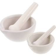 In Stock 2 Sets of Household Pestle Spices Mortar Medicine Grinding Bowl Ceramic Pestle Grinding Bowls