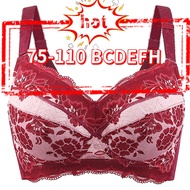 Fhiuigg Plus Size Womens Full Figure Lightly Lined Underwire Lace Bra Minimizer Bras 75 80 85 90 95