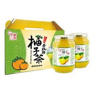 特價 韓國柚子茶禮盒1000g x2瓶 韓味不二 生黃金蜂蜜柚子茶 1Kgx2=2Kg 柚子果醬 不含防腐劑 柚子水果茶