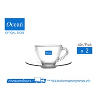 OCEAN แก้วกาแฟ COSMO TEA CUP200 ml &amp; COSMO TEA SAUCER6 " (Pack of 4 pieces)