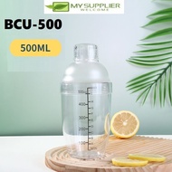 BCU-500 500ML Anti Leakage PC Resin Plastic Shaker Bottle With Scale W8.5cm*H19cm