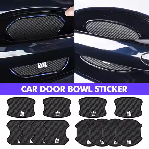 4pcs Car Door Handle Sticker Carbon Fiber Scratches Resistant For Toyota Sienna 4Runner Verso Fortun