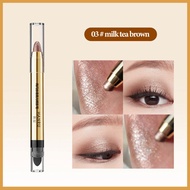 HANRU High Gloss Eye Shadow ปากกาลูกปัด Fine Flash Contour Bright สีขาว Double Head Stick One Key Molding Eye แต่งหน้าปากกา