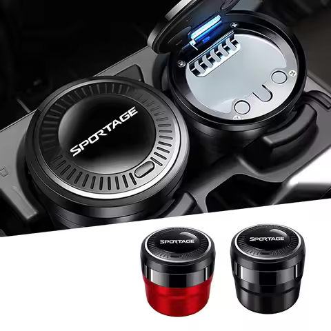 Car Cigarette Ashtray Cup Portable LED Light Holder Cigarette Ashtray Accessories for Kia Sportage C
