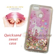 Rainbow Silikon Case Oppo A73 Unicorn Quicksand Case Liquid Dynamic / Case Water Glitter Oppo A73 (6