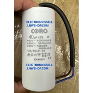 40UF450V CAPACITOR 40UF 40MFD 450V AC With Cable CORO MKA40 Brand CONDENSER CONDENSUTOR Sold Per Pie