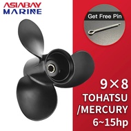 9x8 For Tohatsu Mercury Nissan 6hp 8hp 9.9hp 10hp 15hp Outboard Screw 9*8 Boat Motor Aluminum Alloy 