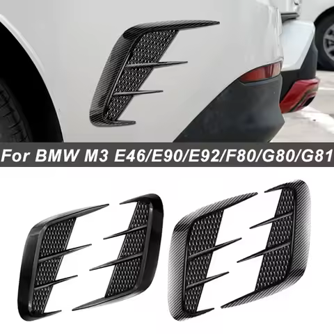 Shark Gills Side Fender Sticker Simulation Air Intake Trim For BMW M3 E46 E90 E92 F80 G80 G81 Body A