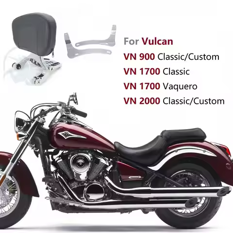 Motorcycle Adjustable Driver Rider Backrest Sissy Bar for Kawasaki VN900 VN1700 VN2000 Classic Custo