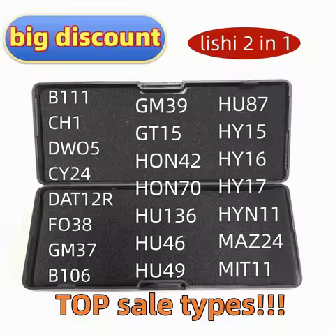 Lishi 2 in 1 B111 CH1 DWO5 CY24 DAT12R FO38 GM37 B106 GM39 GT15 HON42 HON70 HU136 HU46 HU49 HU87 HY1