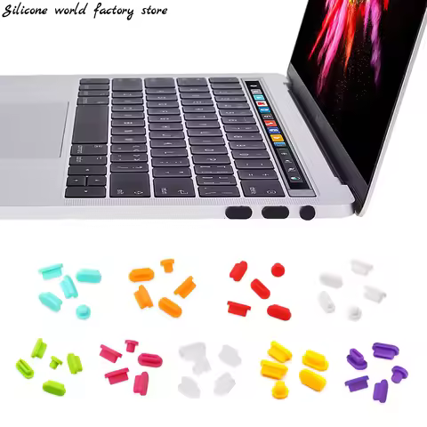 Silicone World 5PCS/set Soft Silicon for Macbook new Pro 13 Pro 15 2018 bar A1989 A1990 Dust plug US