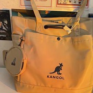 滿300發貨手提包韓國正品KANGOL單肩手提包袋鼠中號托特包防水休閑大容量通勤包